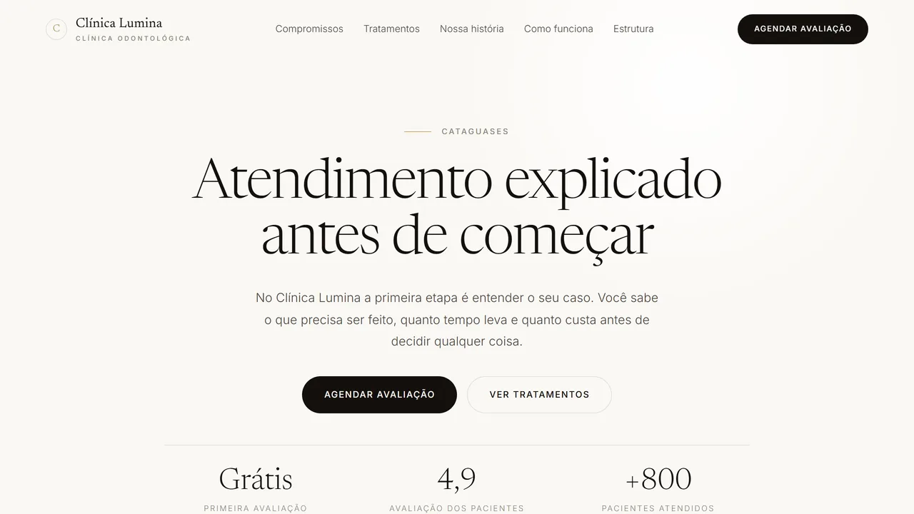 Site de Clínica gerado pela Valy OS