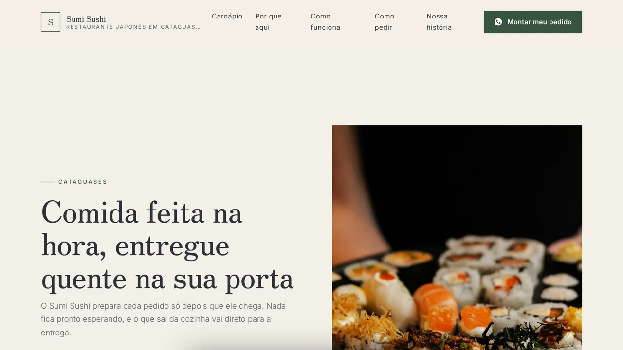 Site de Japonês gerado pela Valy OS